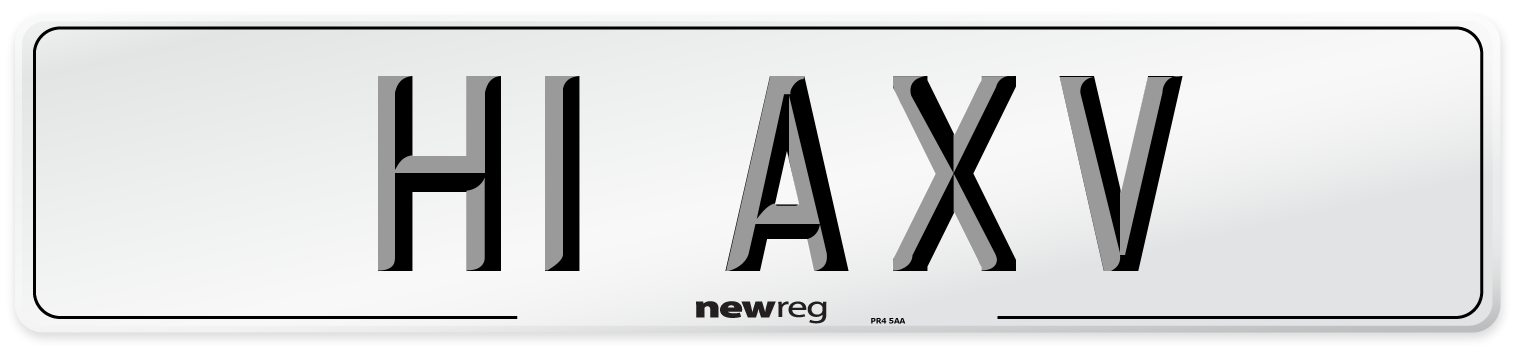 H1 AXV Number Plate from New Reg